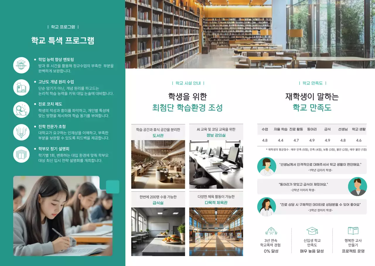 초록 모던 고등학교 입학 설명 안내