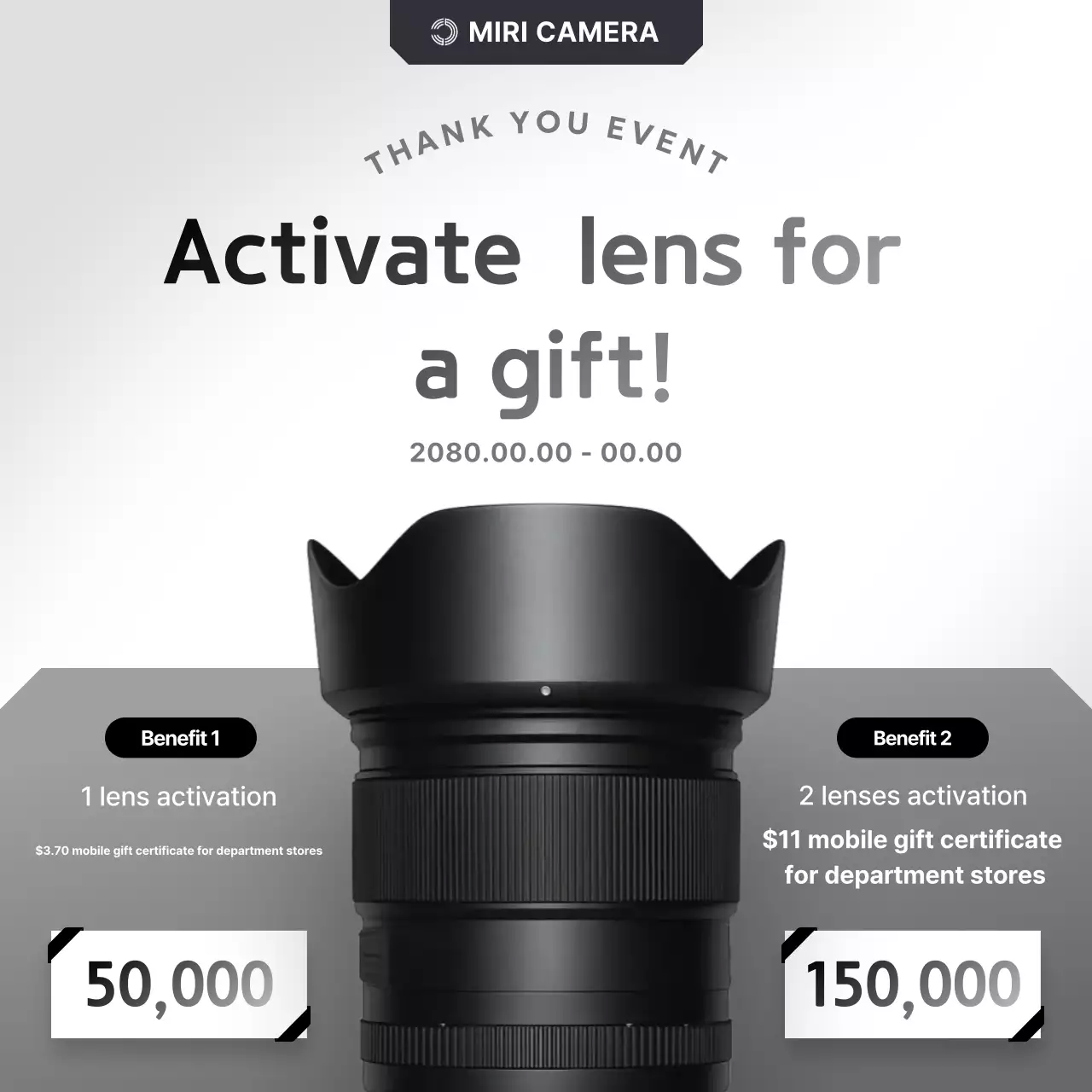 Sự kiện máy ảnh hiện đại màu xám