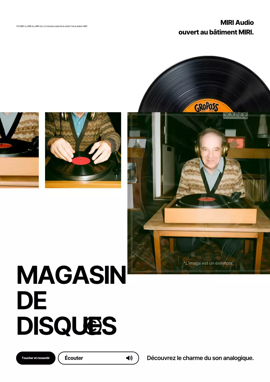 Publicité musicale vintage beige