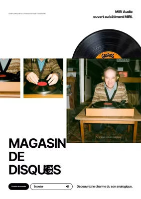 Publicité musicale vintage beige