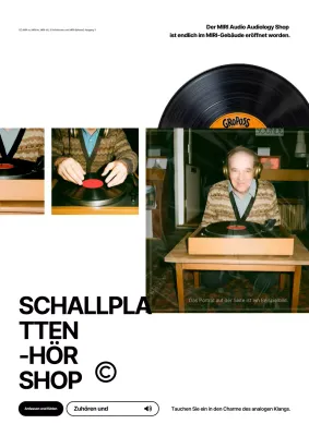 Beige Vintage Musikwerbung