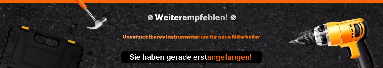 Werbung für ein modernes Werkzeugset von Orange
