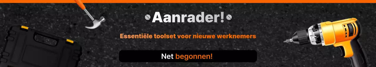 Advertentie voor Oranje Moderne Gereedschapsset