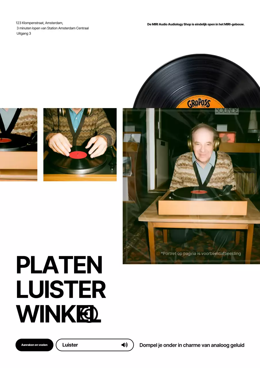 Beige Vintage Muziek Advertentie