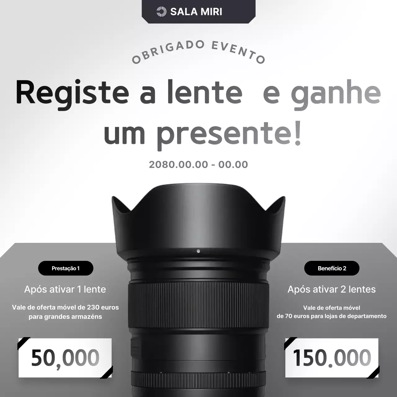 Evento de câmera moderna cinza