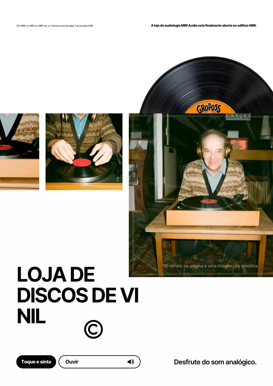 Anúncio de música vintage bege