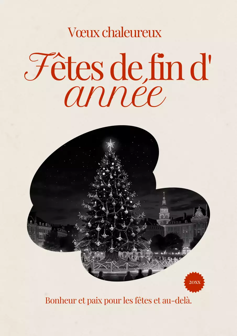 Affiche de carte de vœux de vacances classique rouge