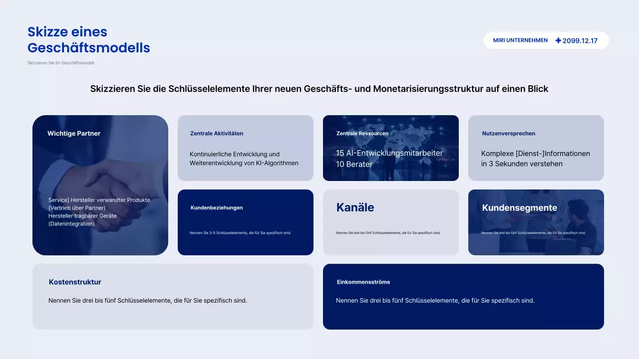 Beschreibung des Blue Modern Reports