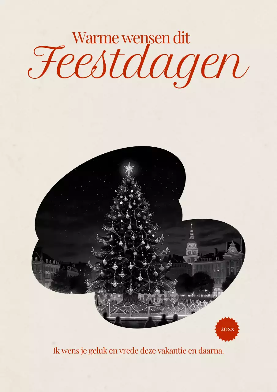 Rode klassieke vakantiegroetkaartposter