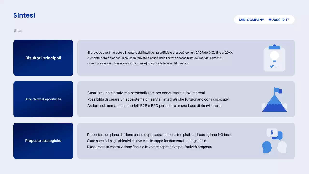 Descrizione del rapporto Blue Modern