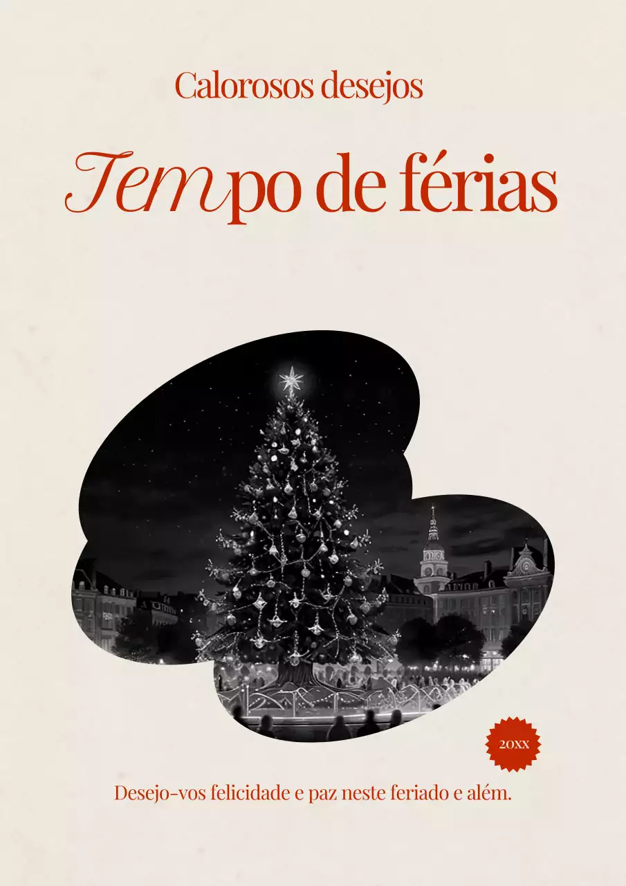 Pôster de cartão de felicitações de Natal clássico vermelho