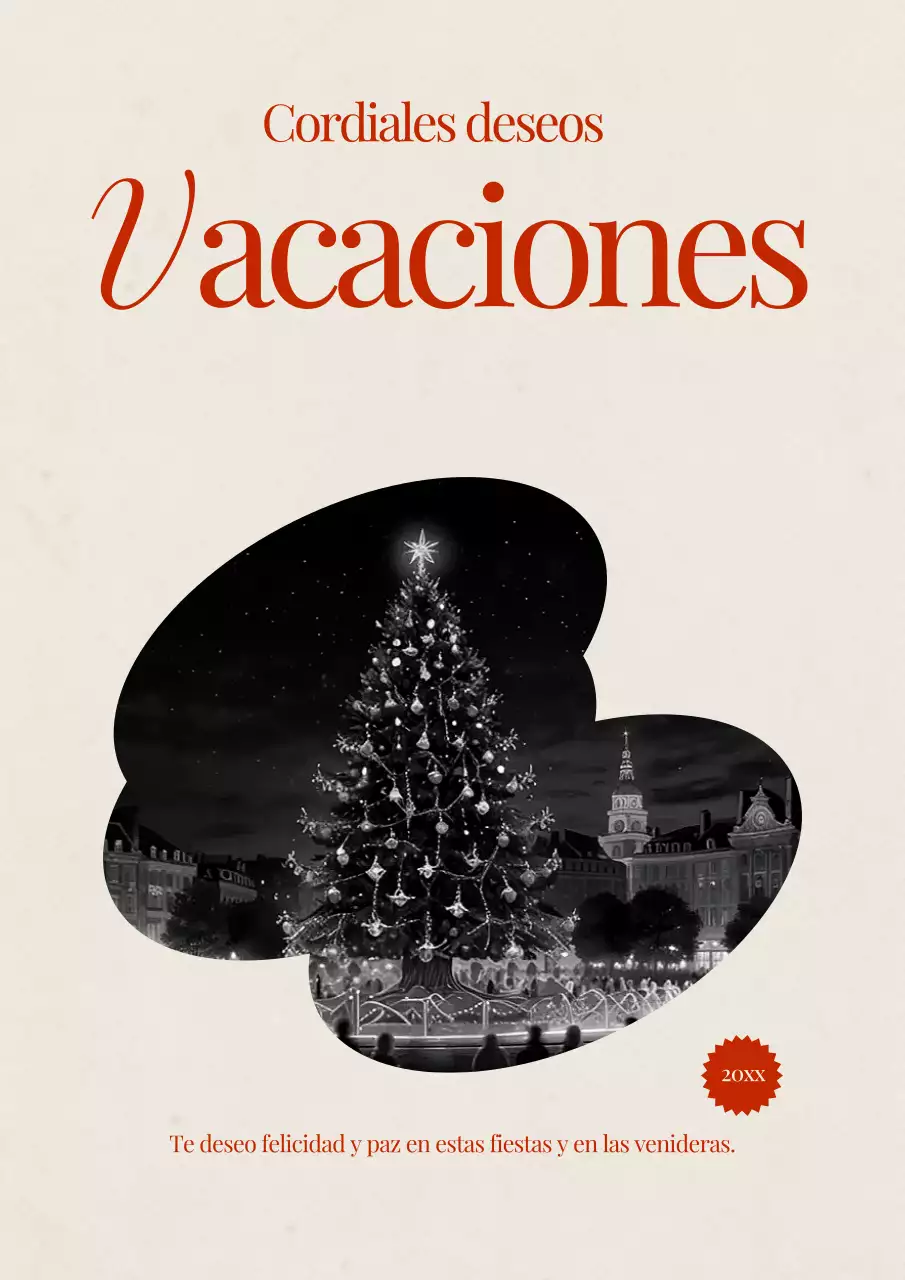 Póster de tarjeta de felicitación navideña clásica roja