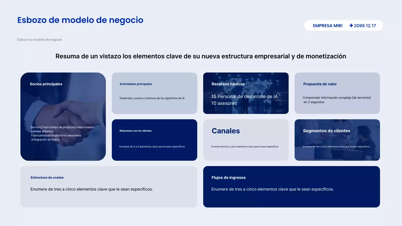 Descripción del informe Blue Modern