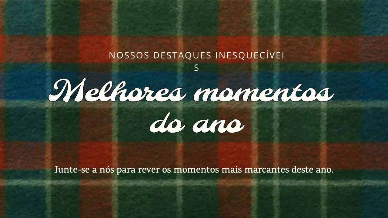 Anúncio de Natal com estampa xadrez vintage