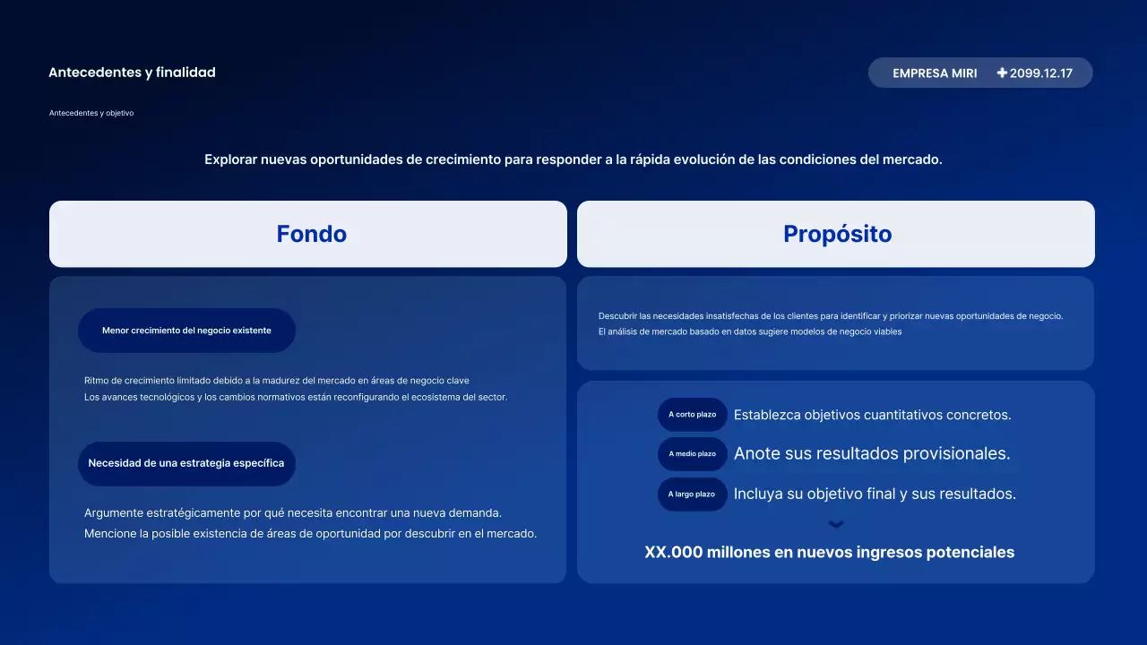 Descripción del informe Blue Modern