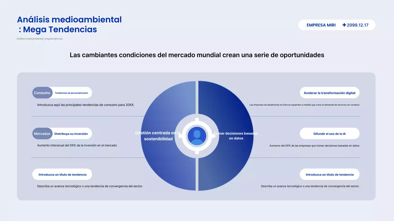 Descripción del informe Blue Modern