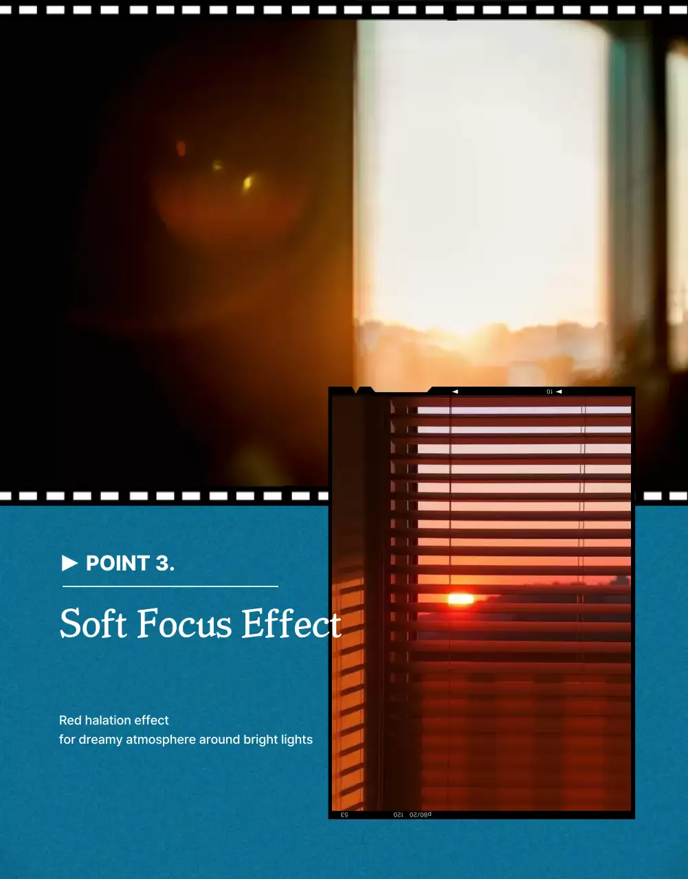 Anúncio de filme vintage azul