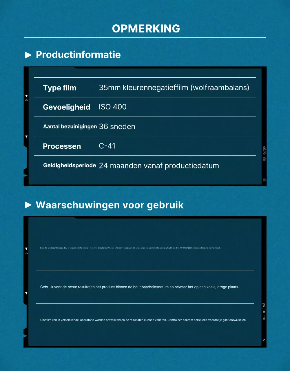 Blauwe vintage filmreclame