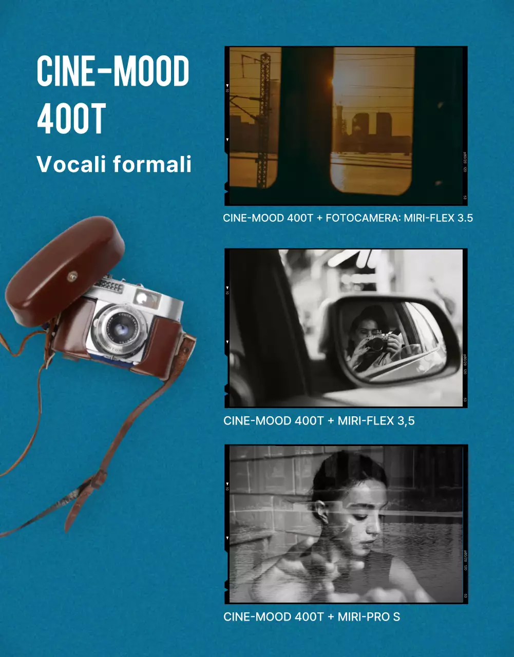 Pubblicità di film vintage blu