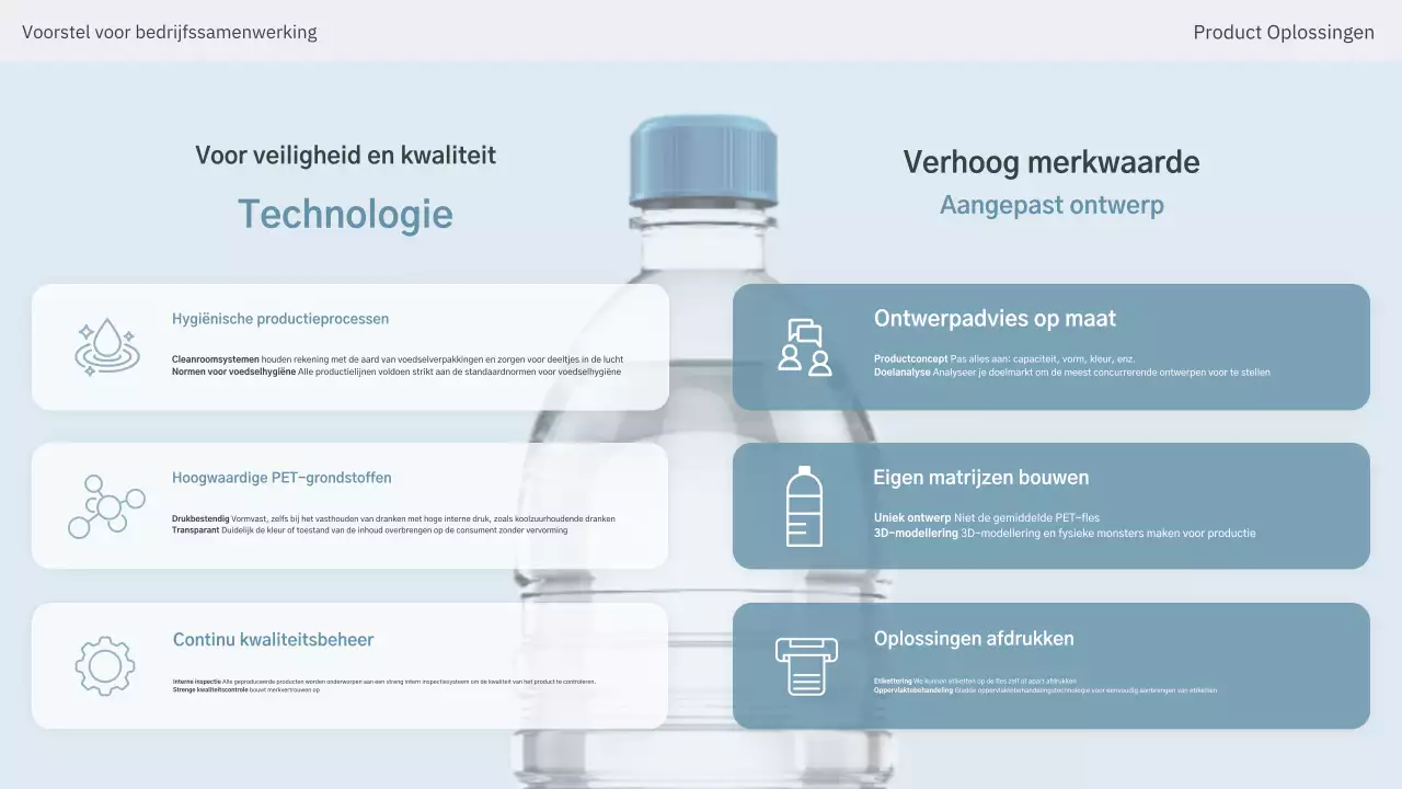 Hemelsblauw modern verpakkingsvoorstel