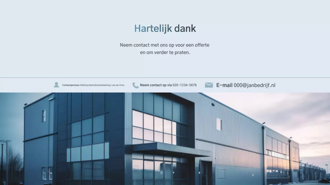 Hemelsblauw modern verpakkingsvoorstel