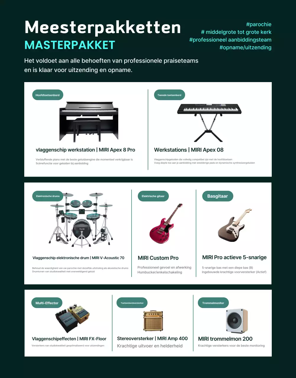 Gids voor groene moderne muziekapparatuur