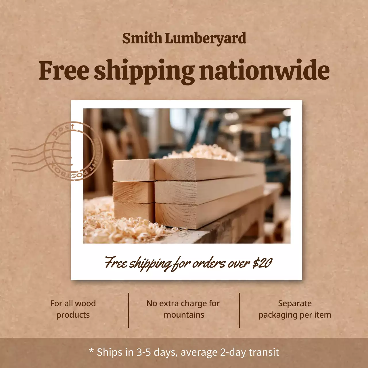 khuyến mãi vận chuyển nâu mộc mạc