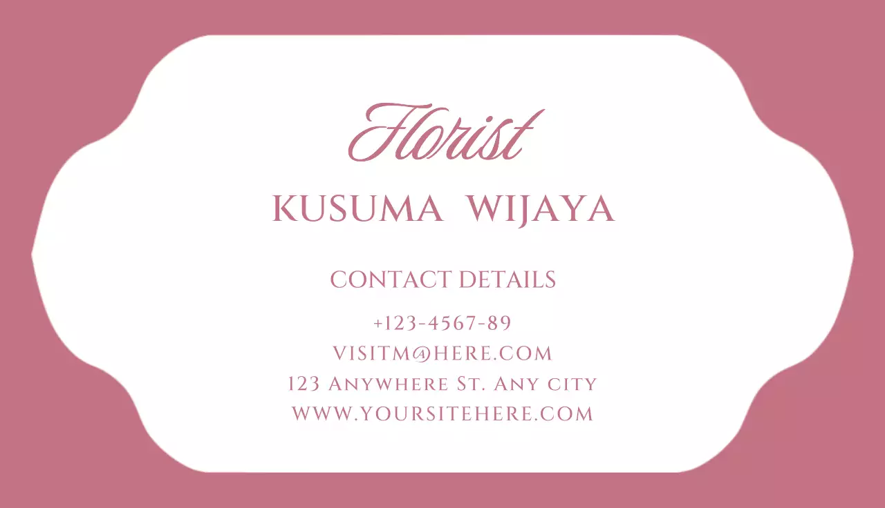 pink floral flower florist business card