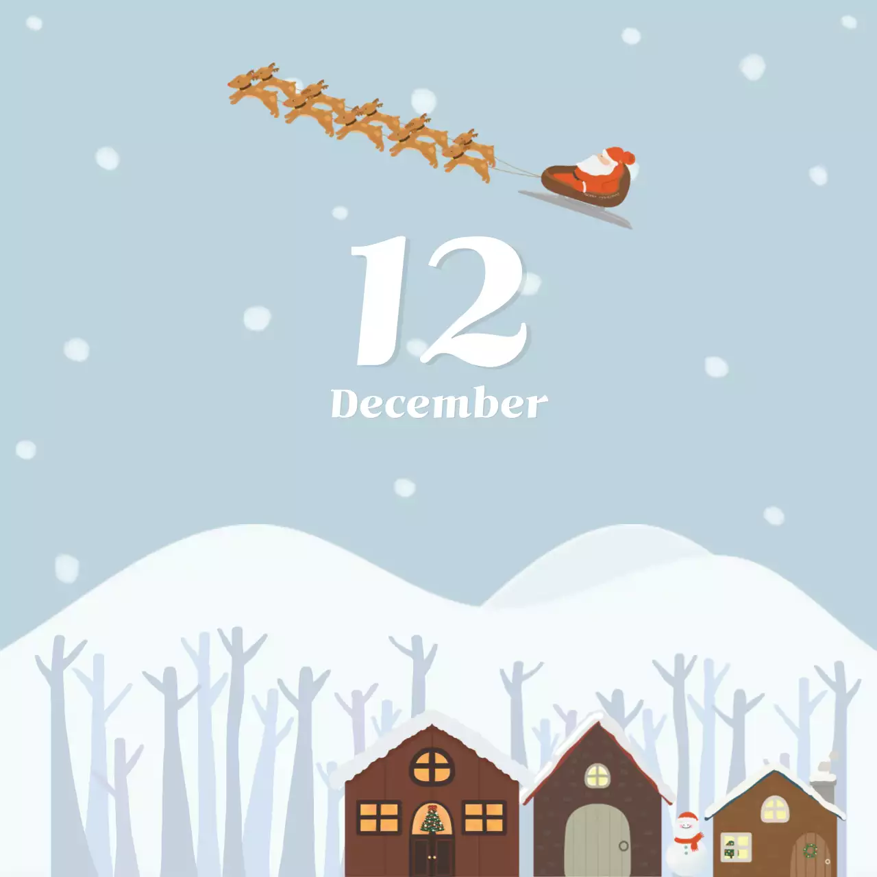 하늘색 아기자기한 크리스마스 달력