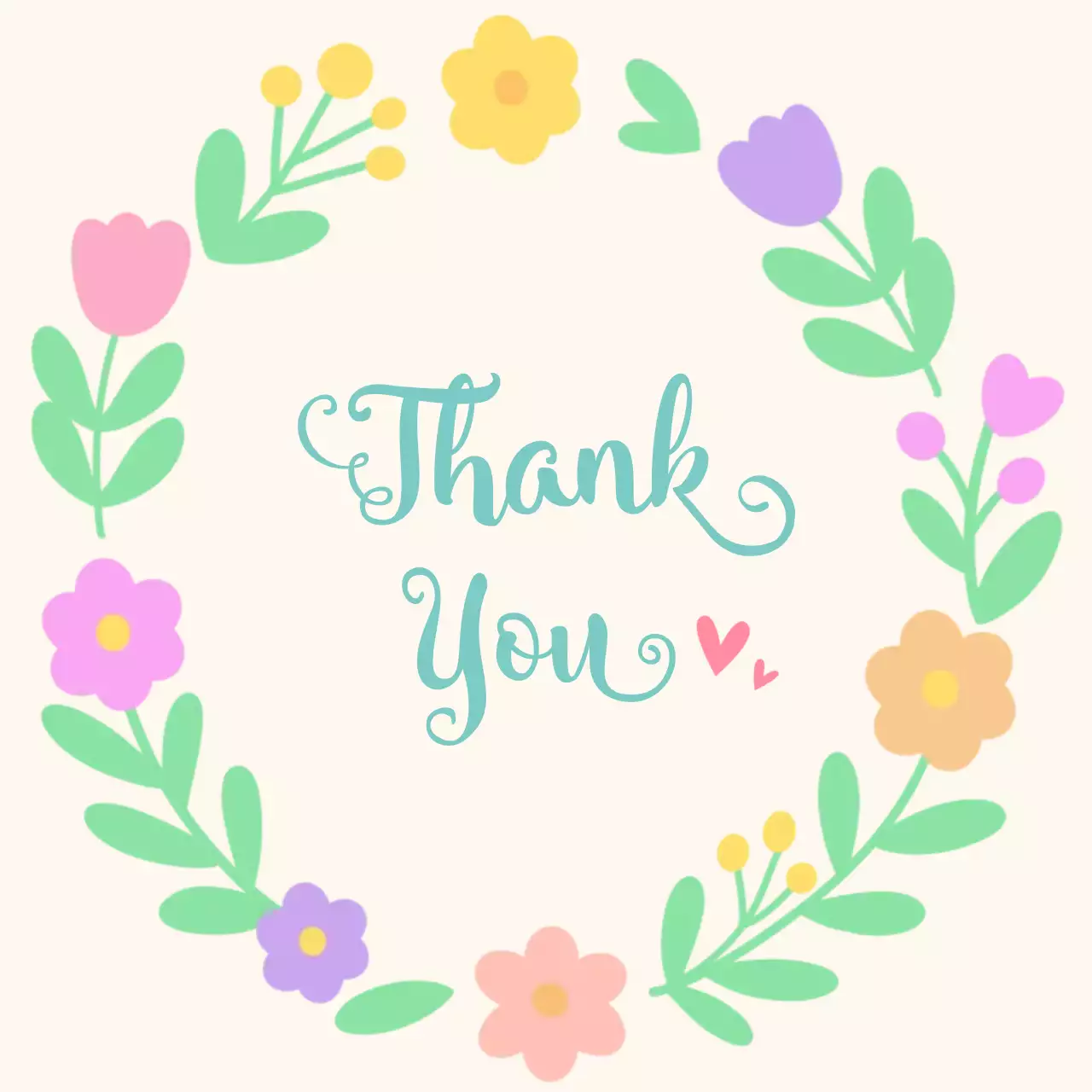 민트 아기자기한 감사 카드