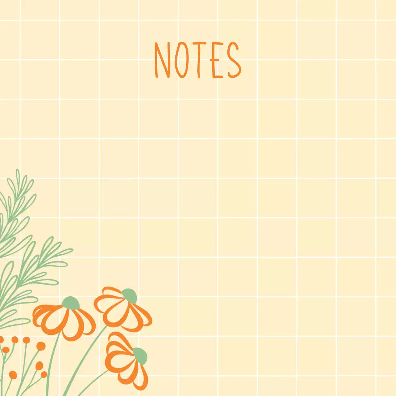 Catatan Seni Garis Bunga Oranye