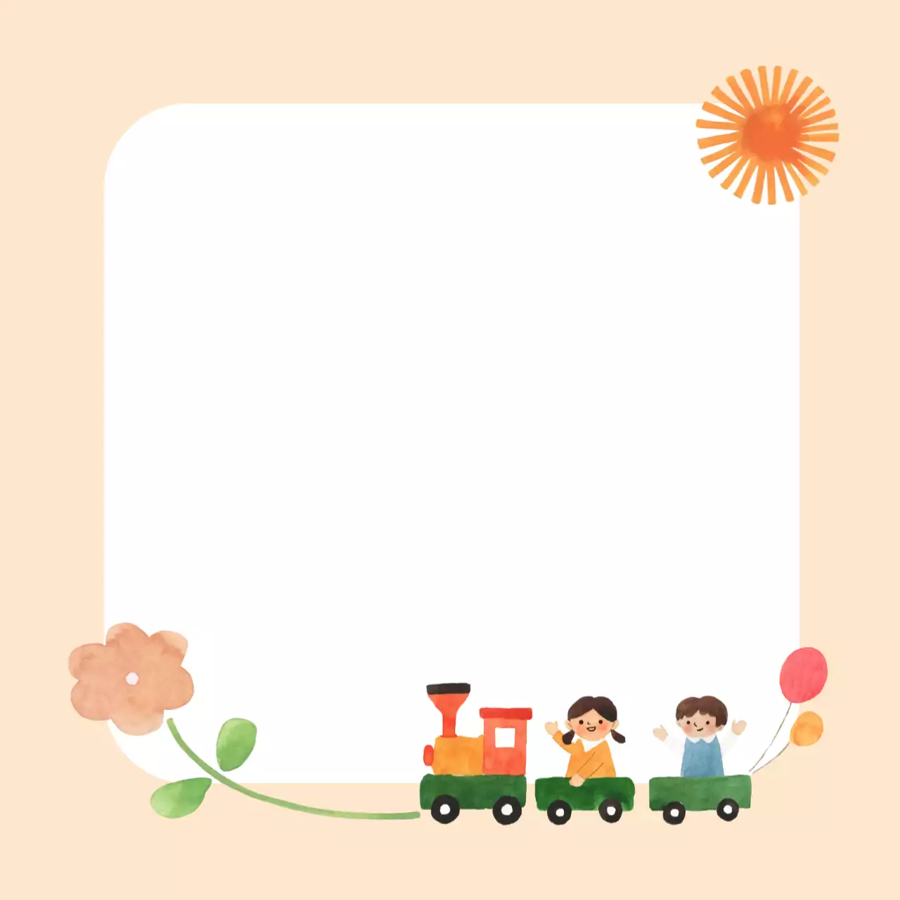 베이지 아기자기한 어린이날 포토프레임