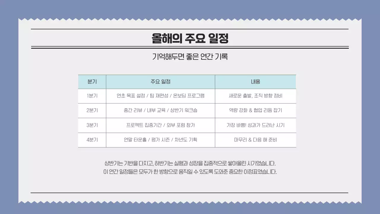 블루 심플한 연말 뉴스레터