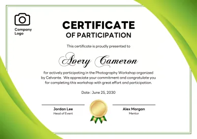 Green Modern Certificate of Participation