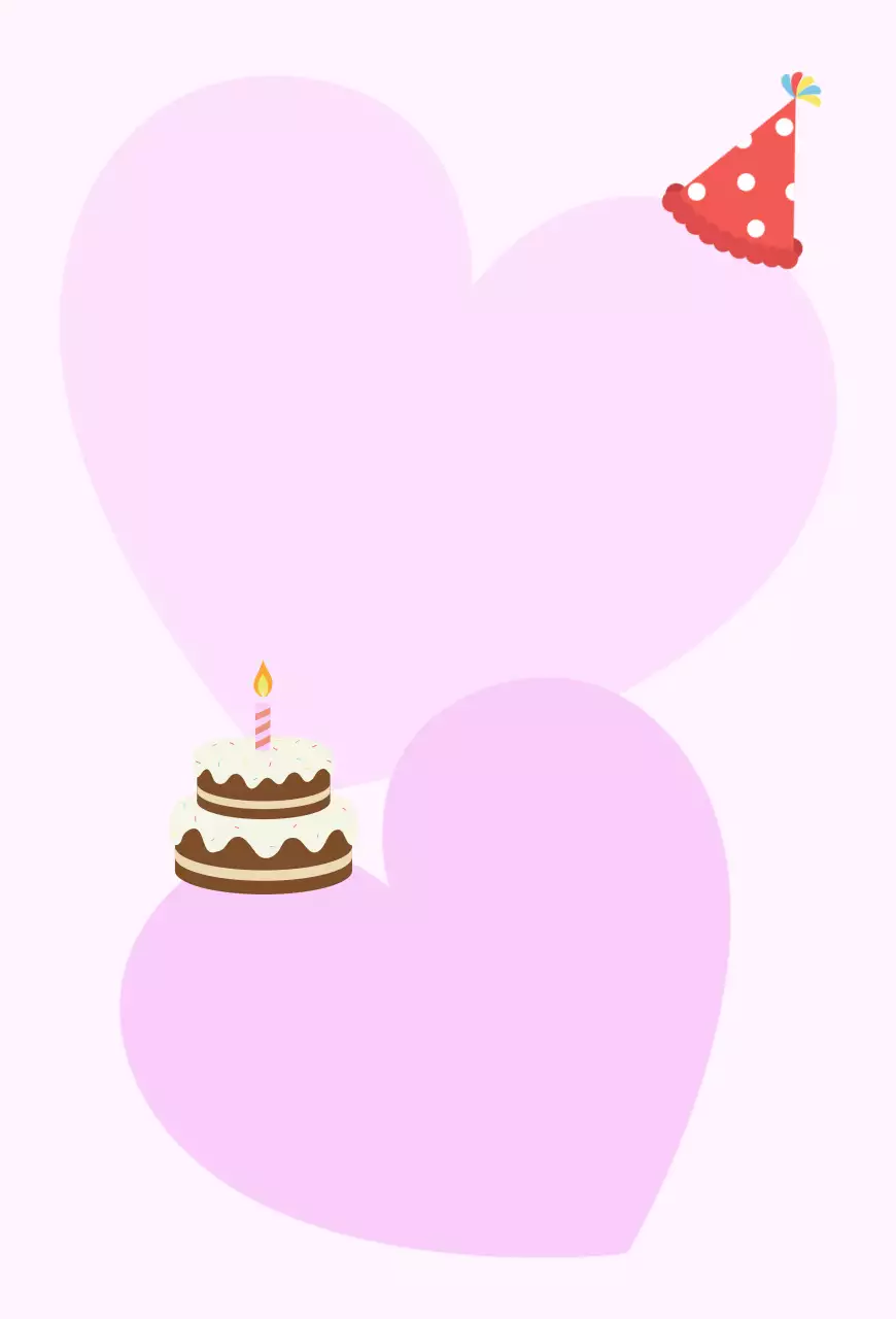 분홍색의 귀여운 축하 레터