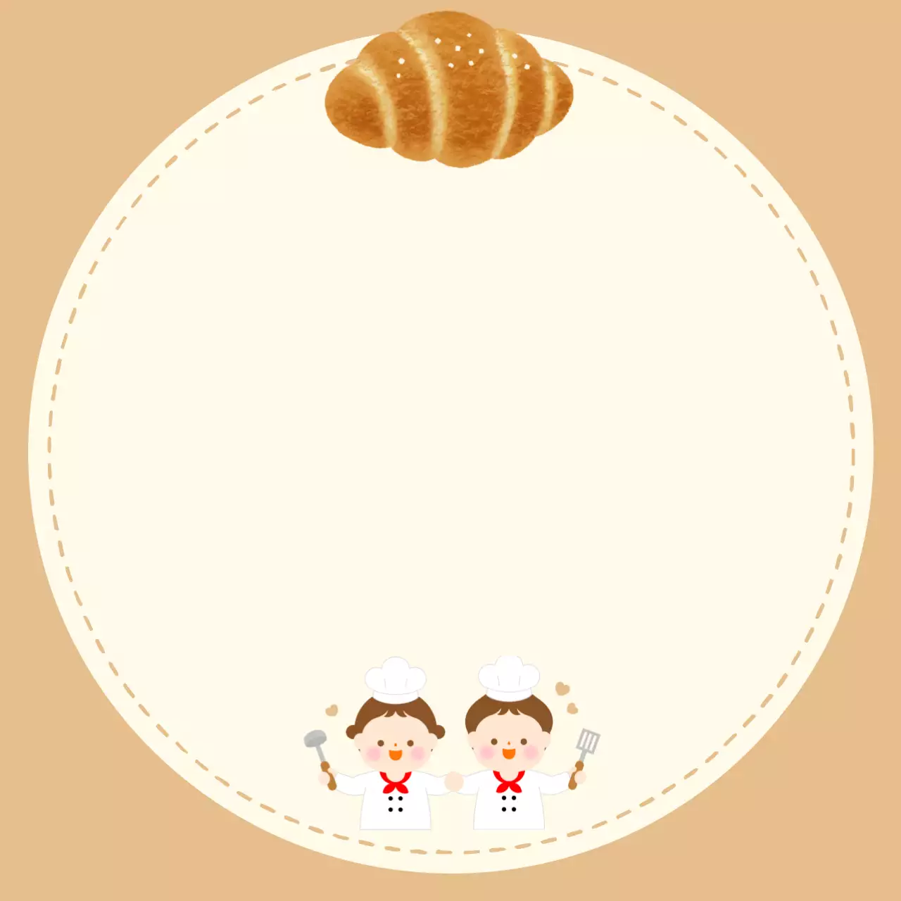 베이지 아기자기한 제빵 편지지