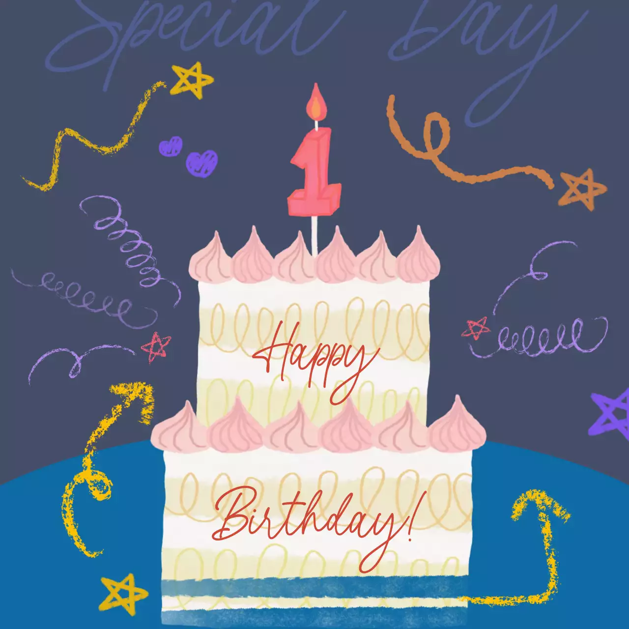 네이비 팝 아기자기한 첫돌 기념