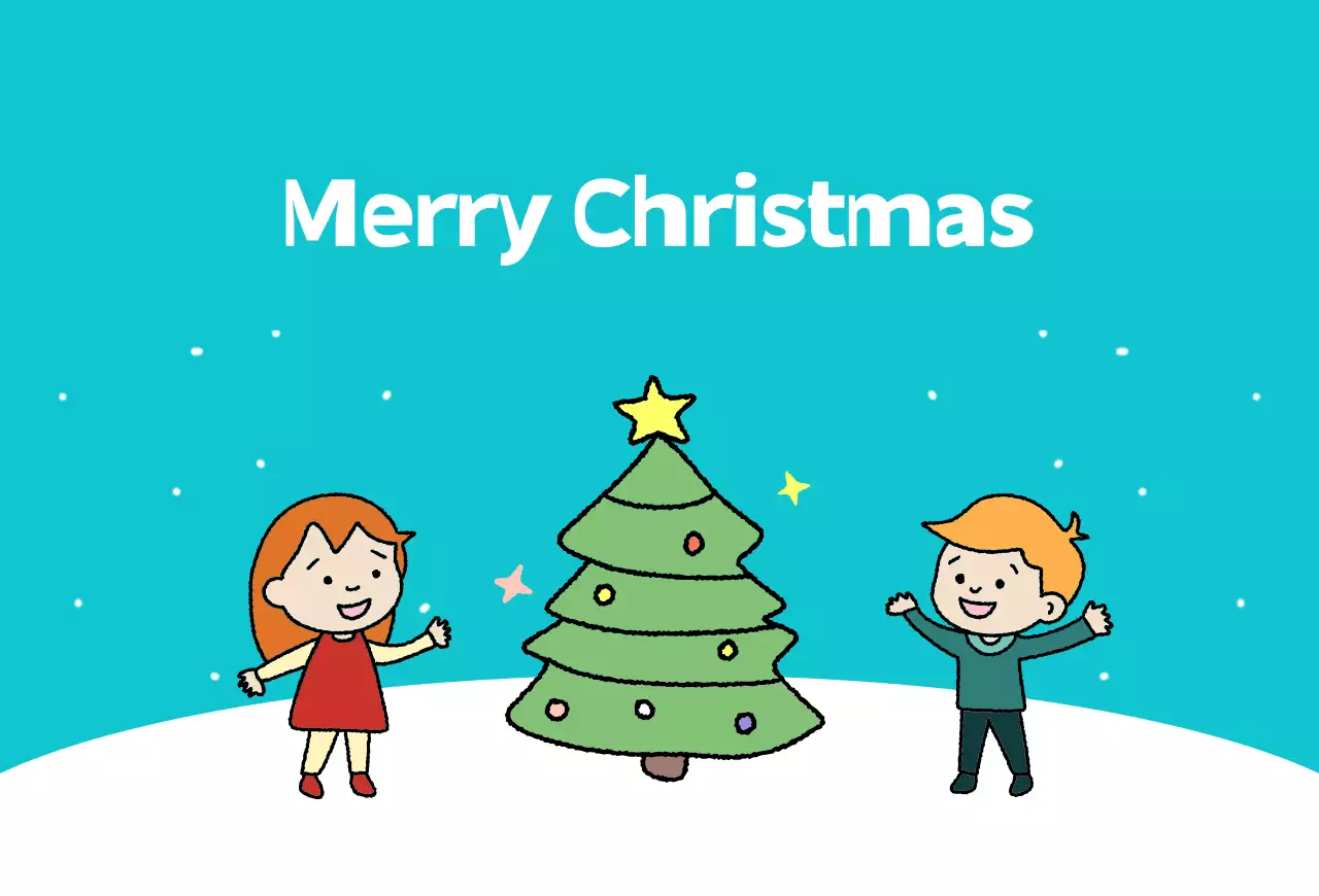 하늘색 아기자기한 크리스마스 기념