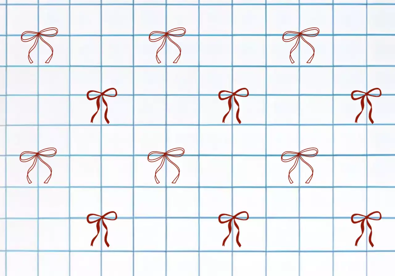 빨강 심플 패턴 리본