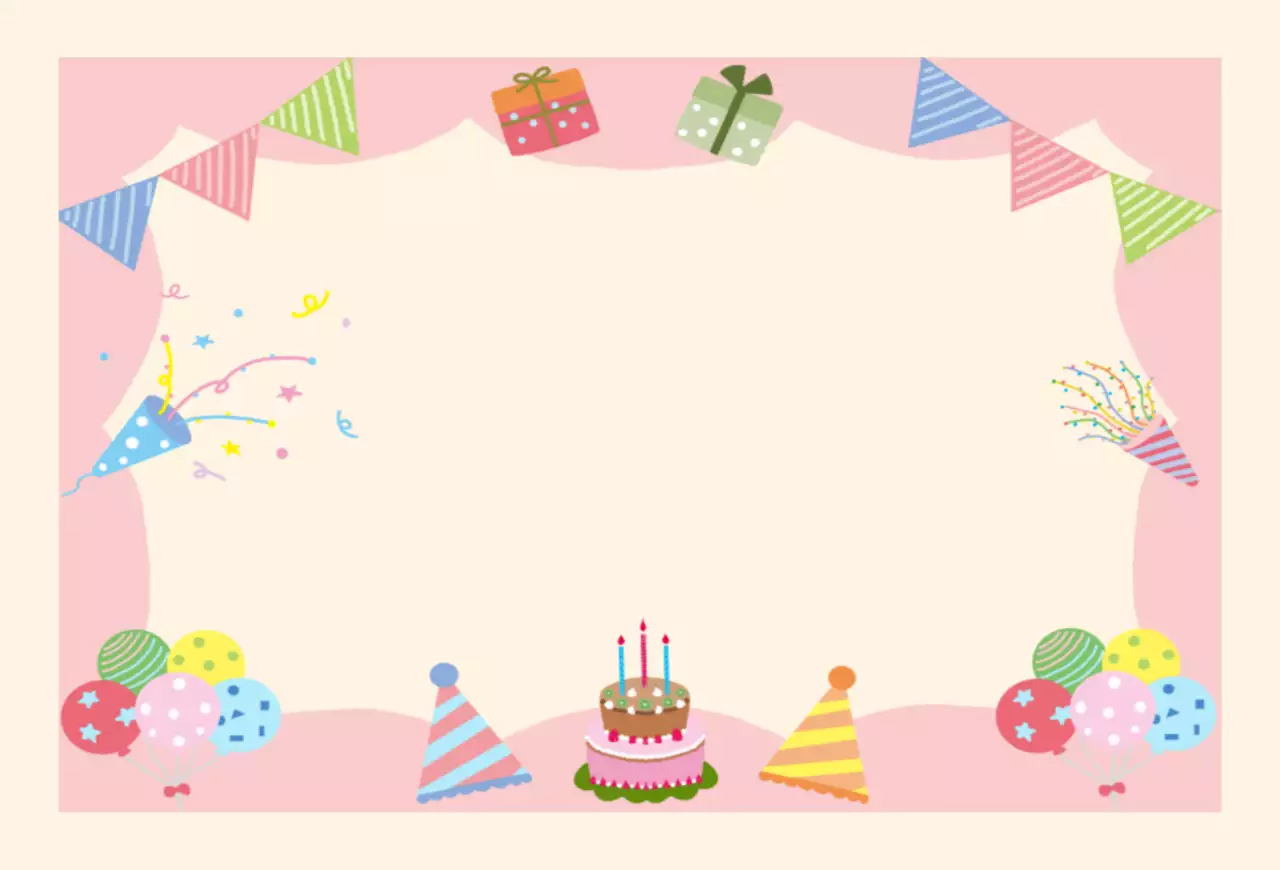 핑크 아기자기한 생일 축제