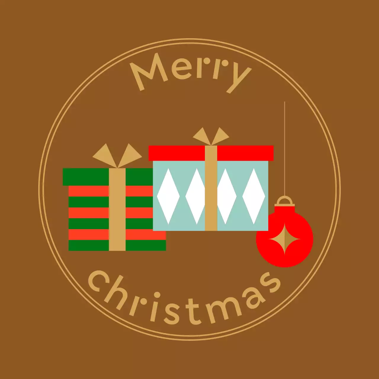 브라운컬러 크리스마스 포장 라벨