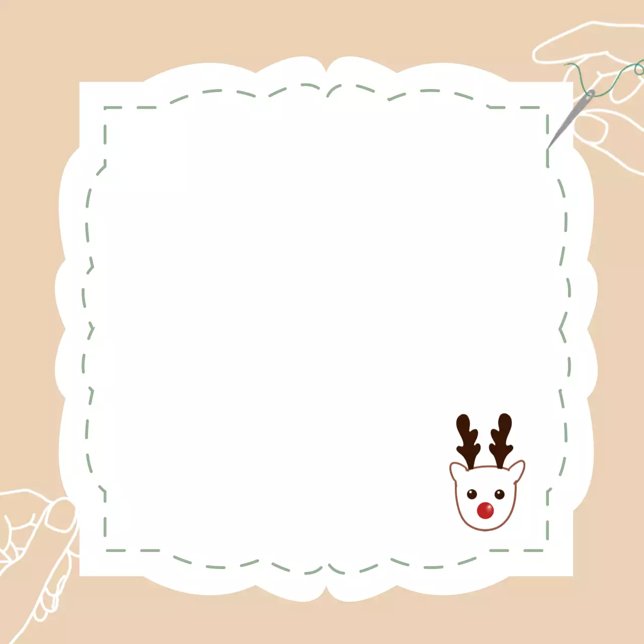 베이지 심플 크리스마스 프레임