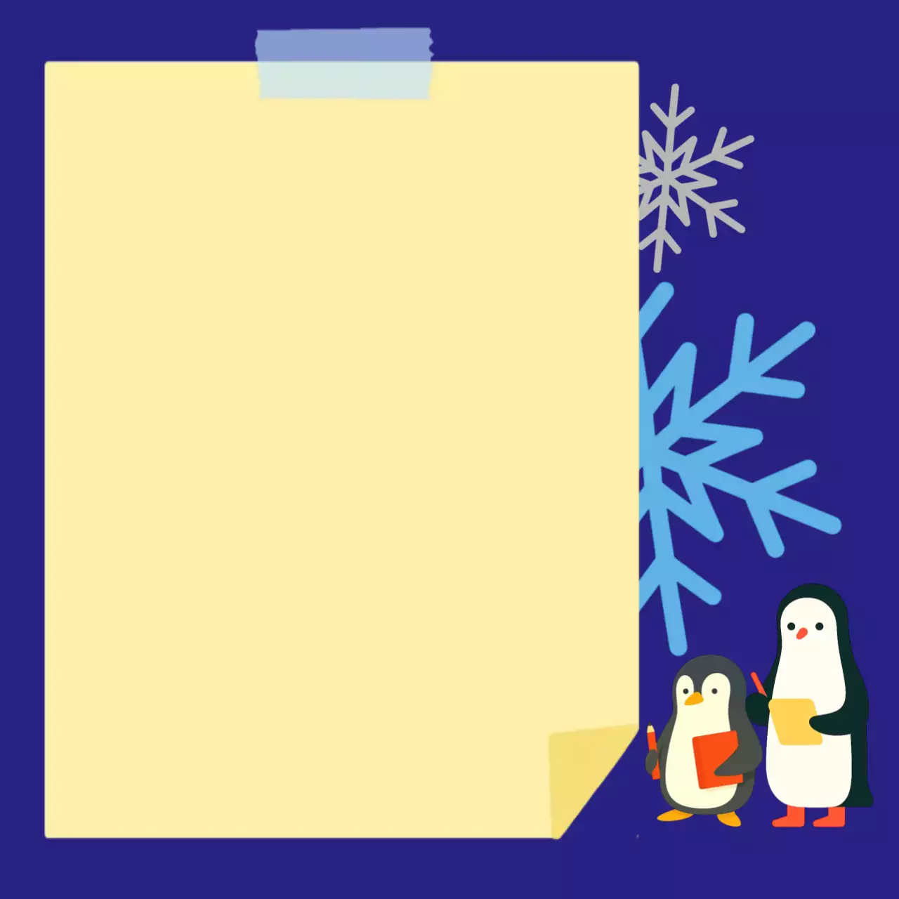 파랑 아기자기한 겨울 노트