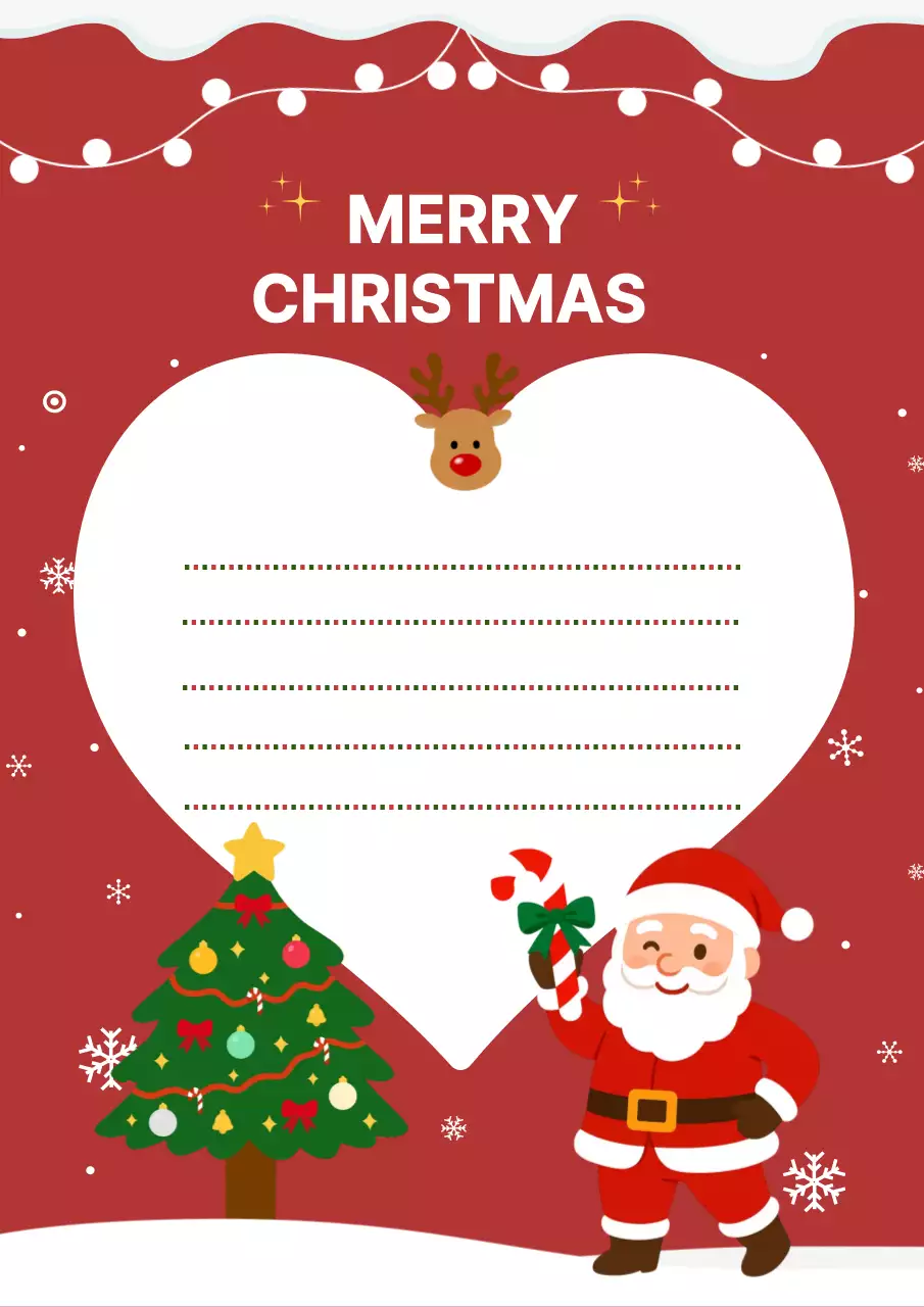 빨강 아기자기한 크리스마스 초대장