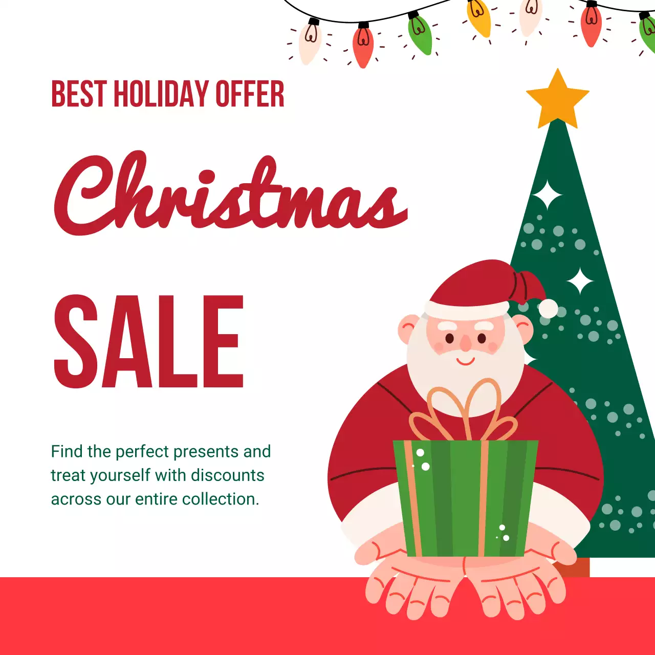 빨강 아기자기한 크리스마스 세일