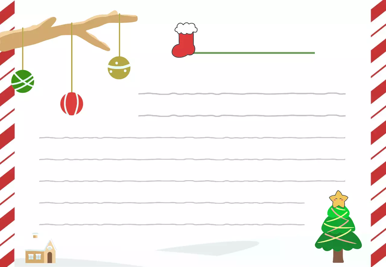 빨강 아기자기한 크리스마스 편지