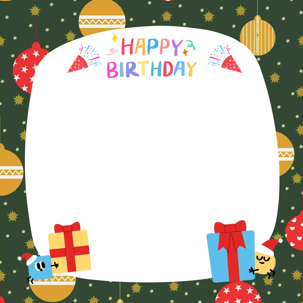 초록 아기자기한 생일 포토프레임