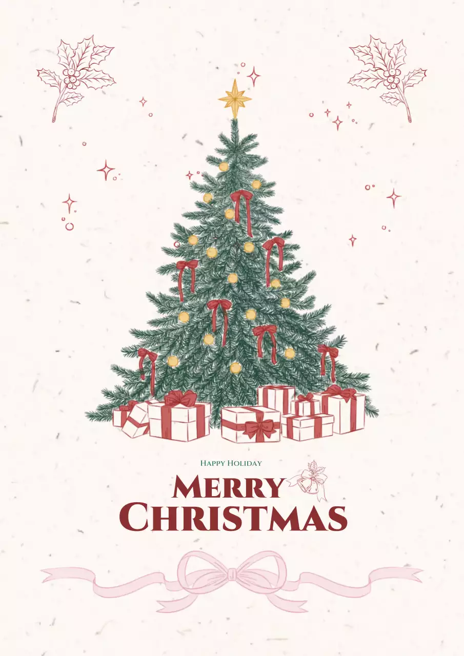 초록  크리스마스 트리 엽서