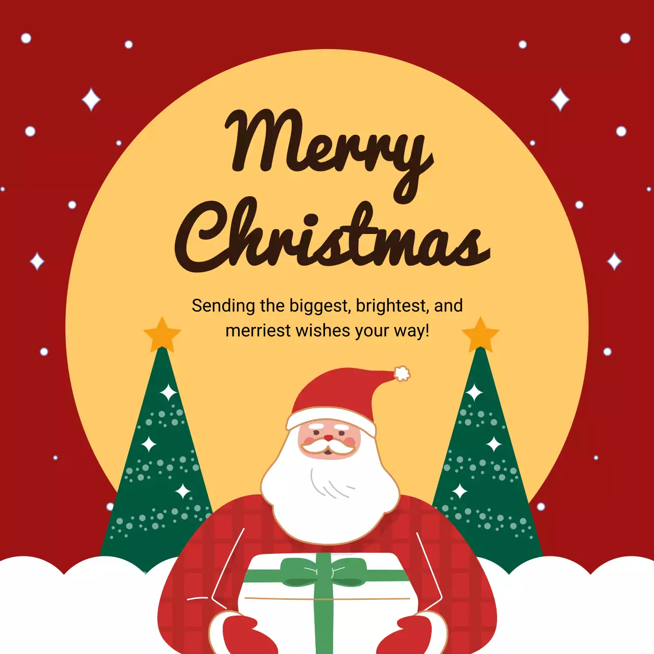 빨강 아기자기한 크리스마스 카드