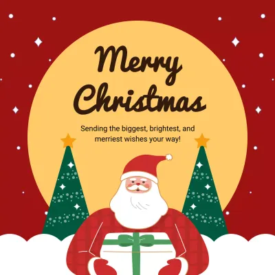 빨강 아기자기한 크리스마스 카드